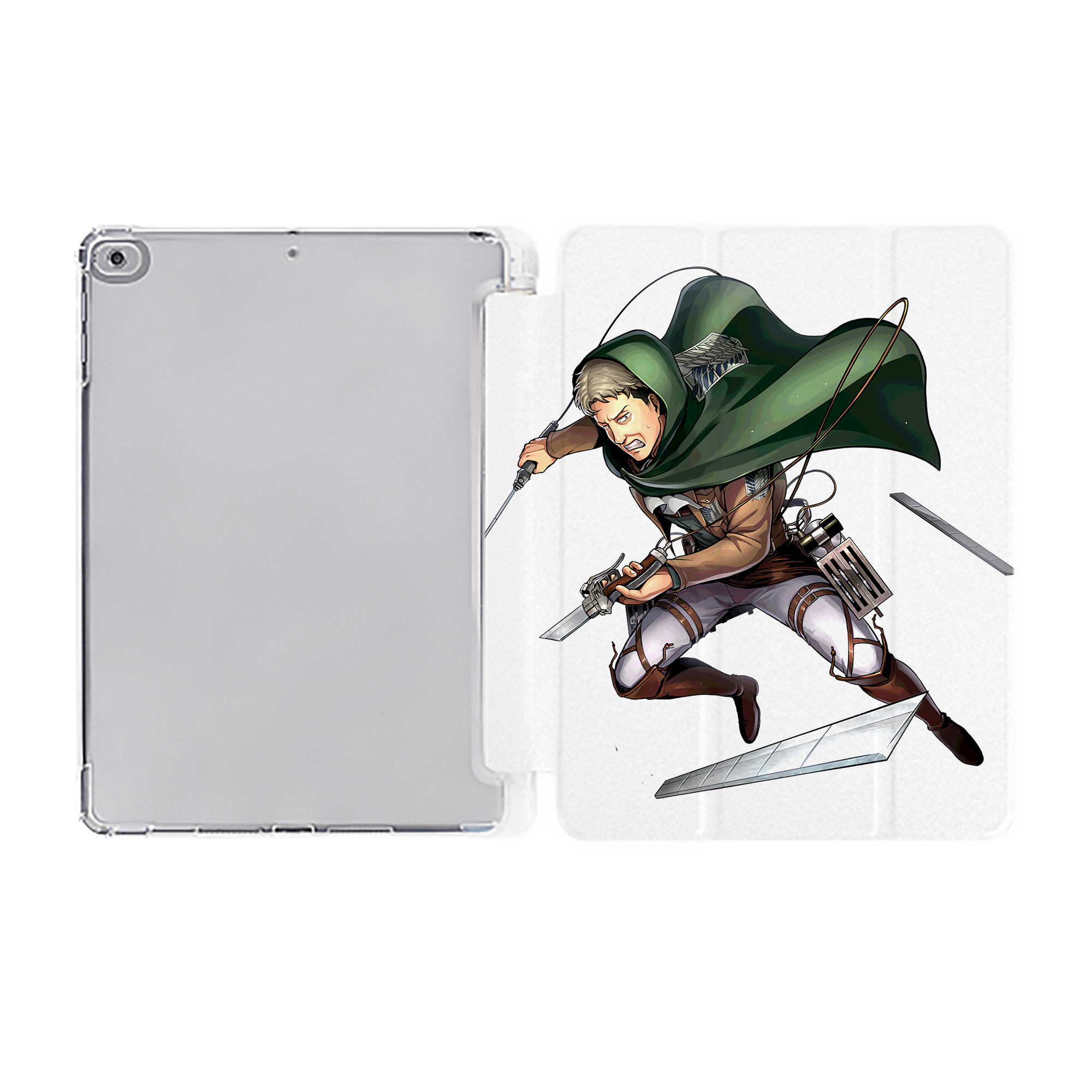 （画像用） 進撃の巨人 Attack on Titan IPad ケース ペン収納付き 三つ折りスタンド PUレザー×シリコン 対応機種9.5/10.5/10.9インチ